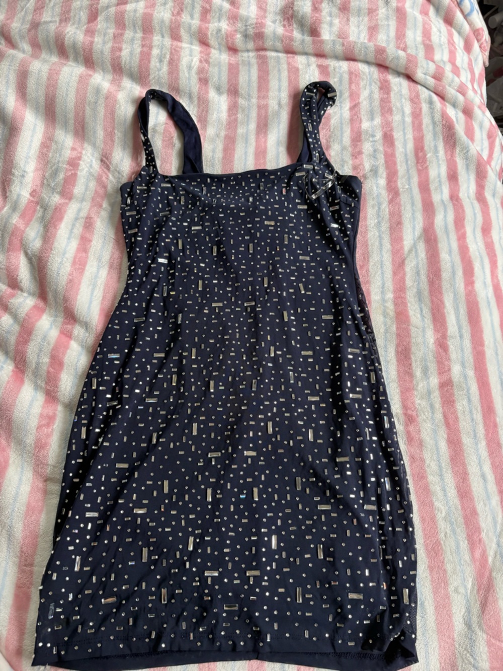 Winsdor Navy Blue Diamond Mini Dress